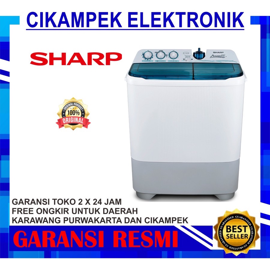 Mesin Cuci Sharp 2 Tabung EST 85CR 8Kg