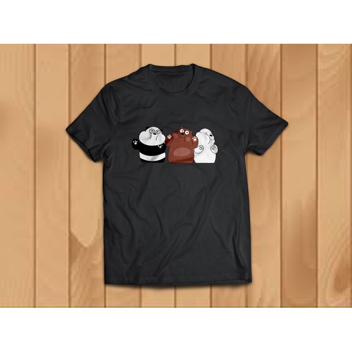 kaos COMBED 30S WE BARE BEAR MIRROR BAJU TSHIRT