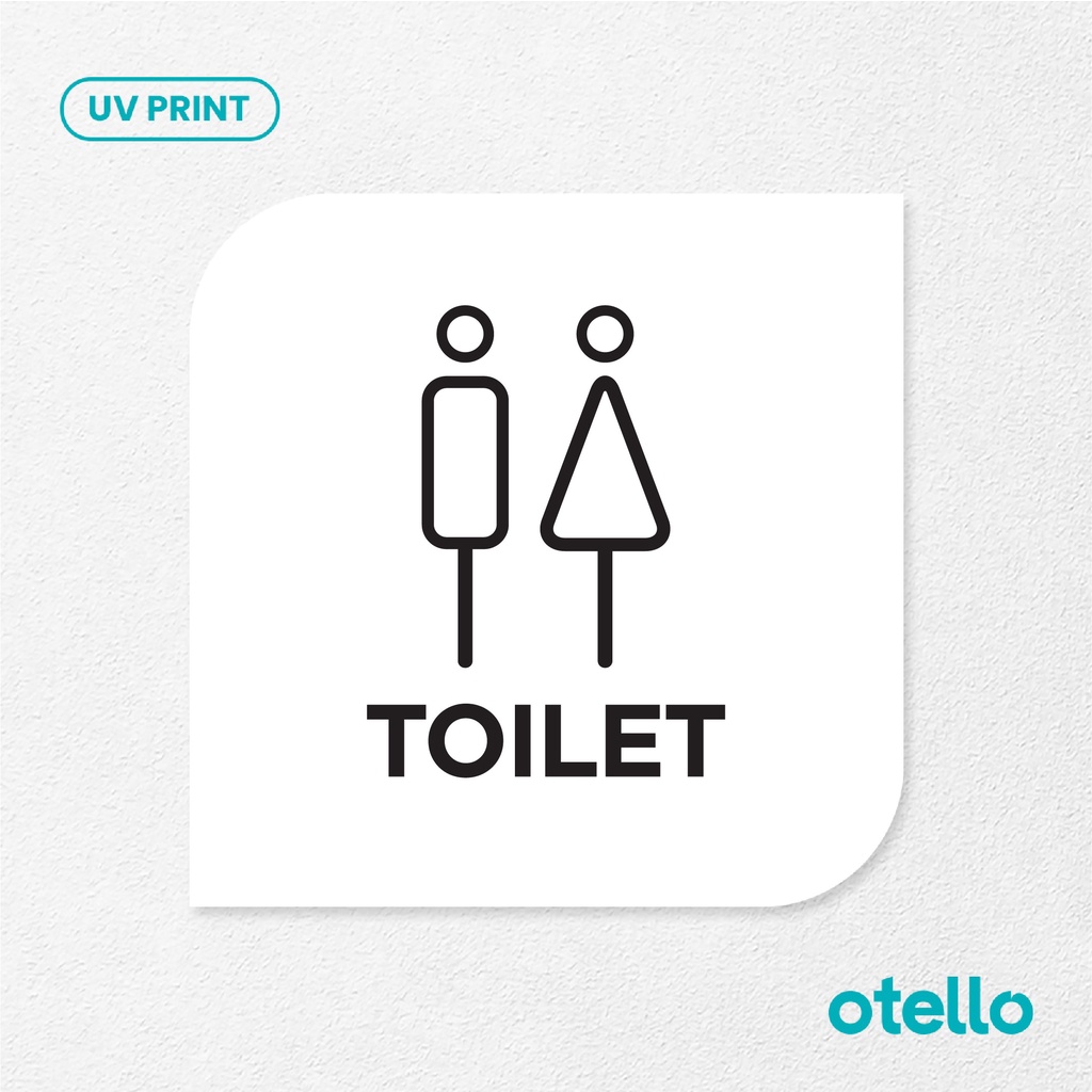 Toilet Signage Board Akrilik Tempel Dinding Papan Acrylic Restoran Dinding Petunjuk Toko Cafe