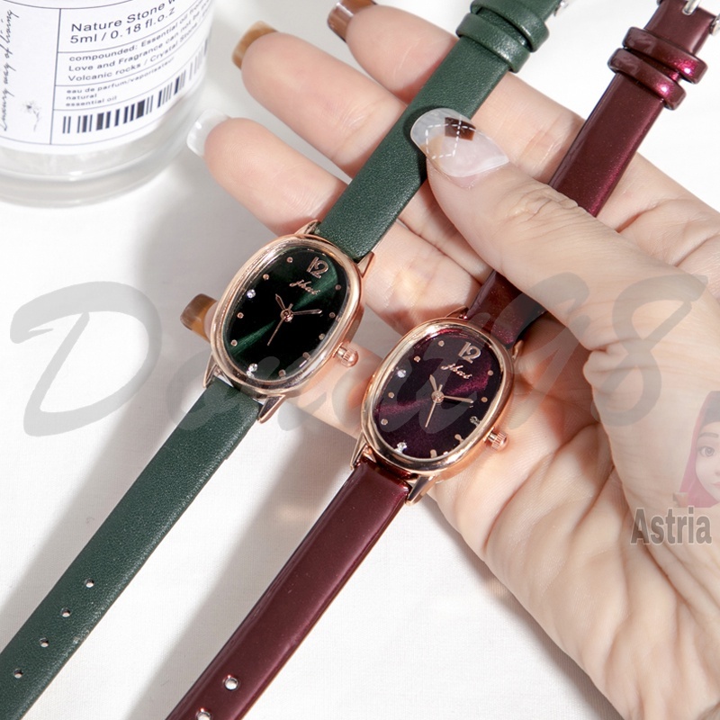 Jam Tangan Analog Wanita Quartz Jhui Korea Gaya Klasik Impor