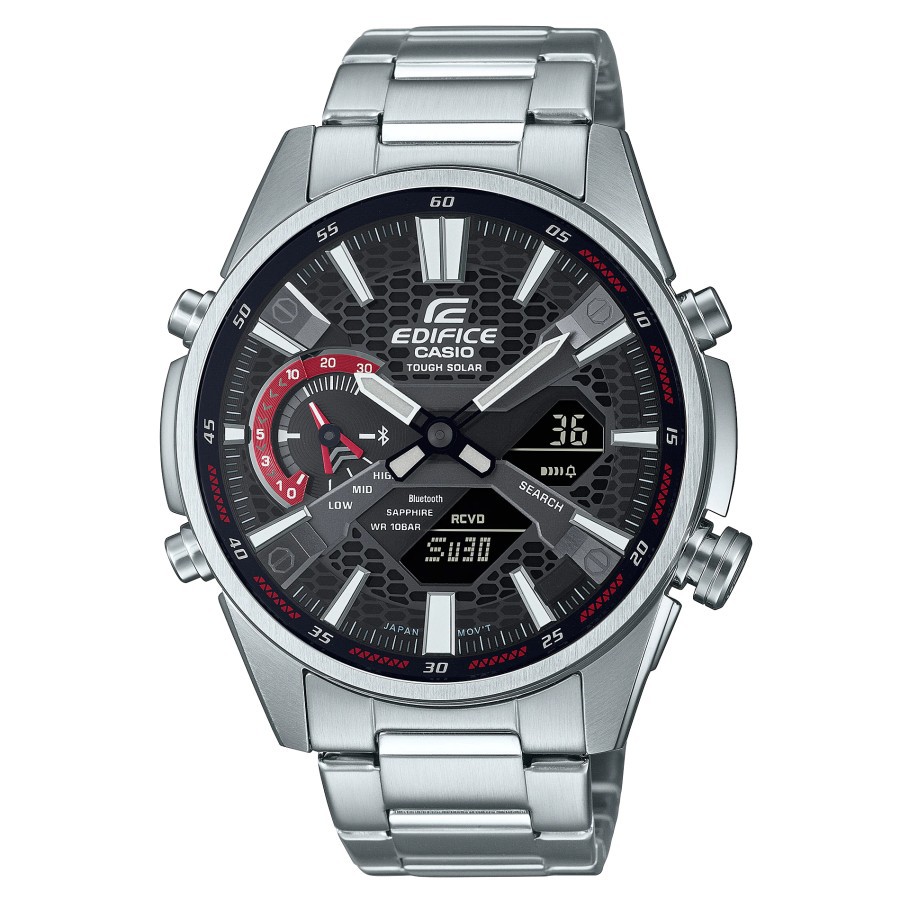 Casio Edifice ECB-S100D-1ADF Jam Tangan Pria Double TIme ECB-S100D-1A