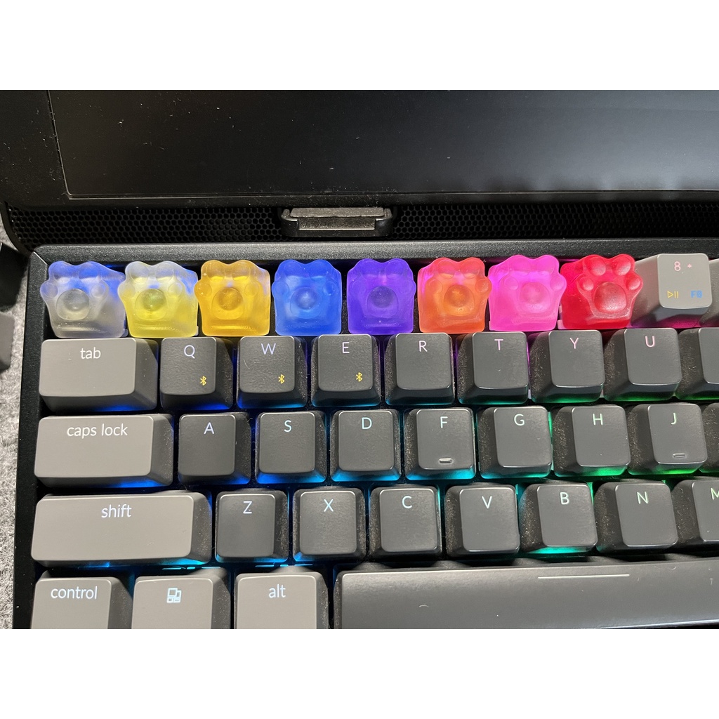 Keycaps mechanical keyboard artisan Cute Paw Transparant color