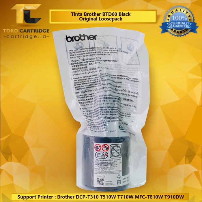 Set Tinta Refill Brother Original Loosepack BTD60 BK BT5000 CMY