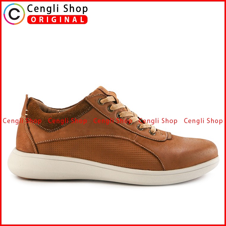 SEPATU SNEAKER JIM JOKER PRIA ORIGINAL CASUAL KULIT ASLI COKLAT JJ03