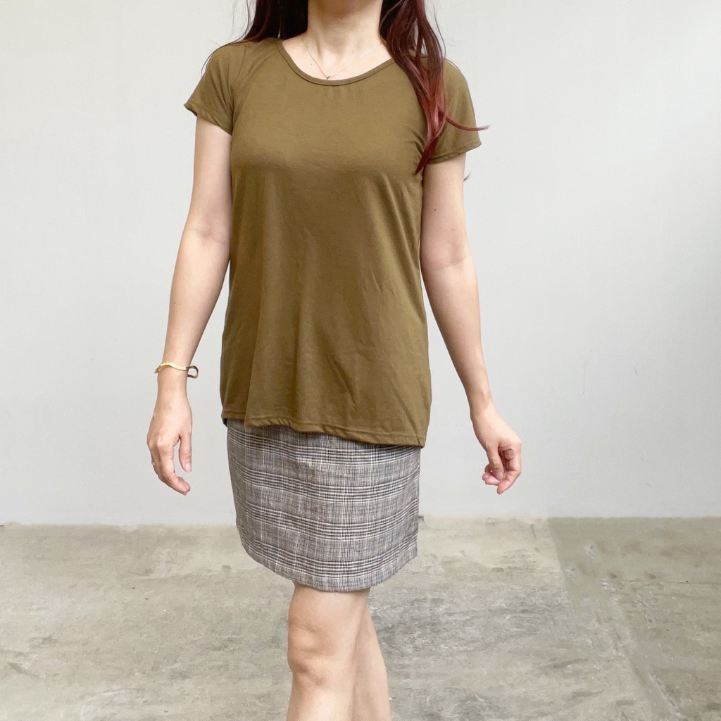 SL302 - Atasan Kaos Katun Stretch Atasan Homey