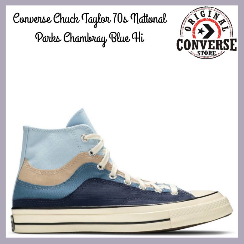 ORIGINAL CONVERSE CHUCK TAYLOR 70s NATIONAL PARKS CHAMBRAY BLUE Hi 170838C MENS