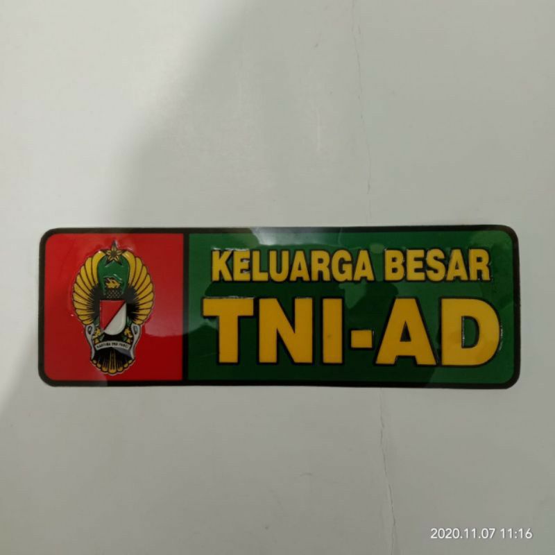 Stiker TNI AD model panjang, stiker TNI AD embos