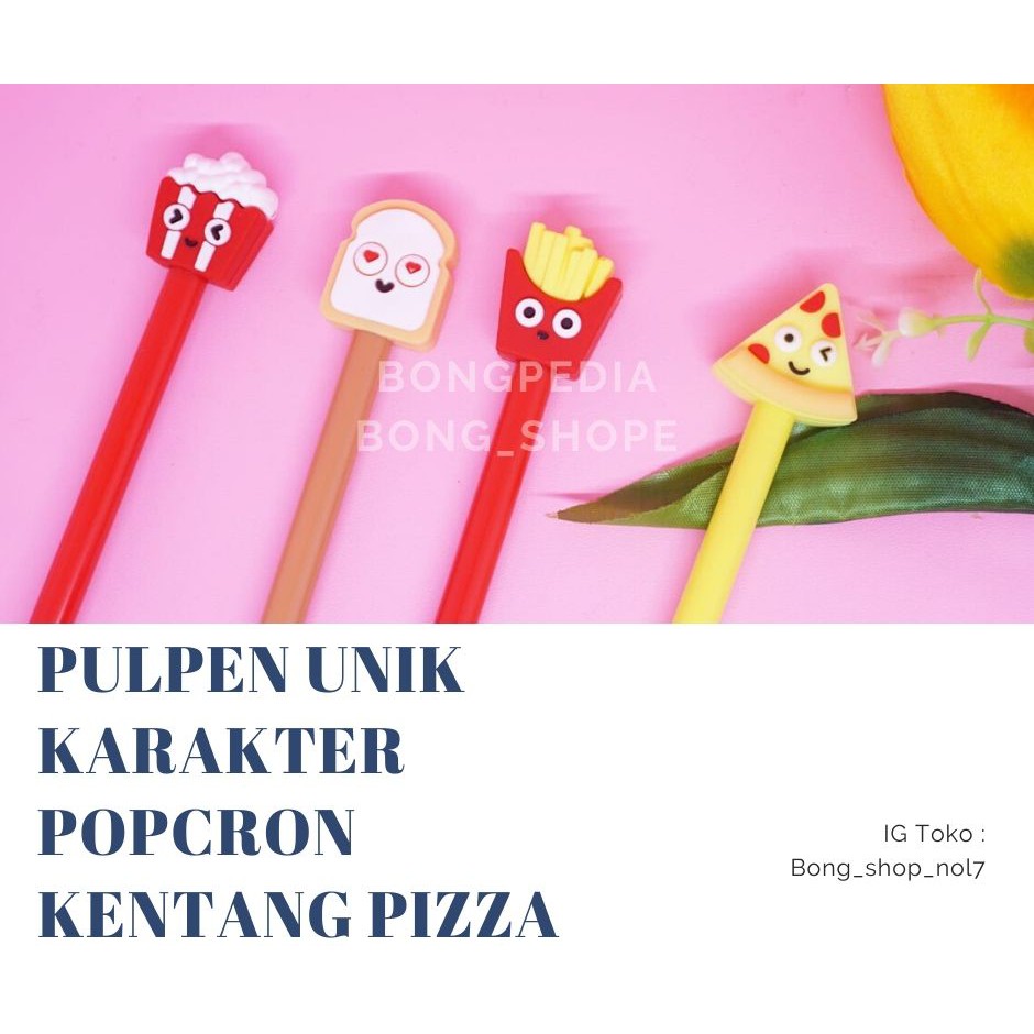 

Pulpen Lucu Bentuk Popcron Kentang Pizza|Pen Bentuk Popcron Kentang Pizza|Pena Unik