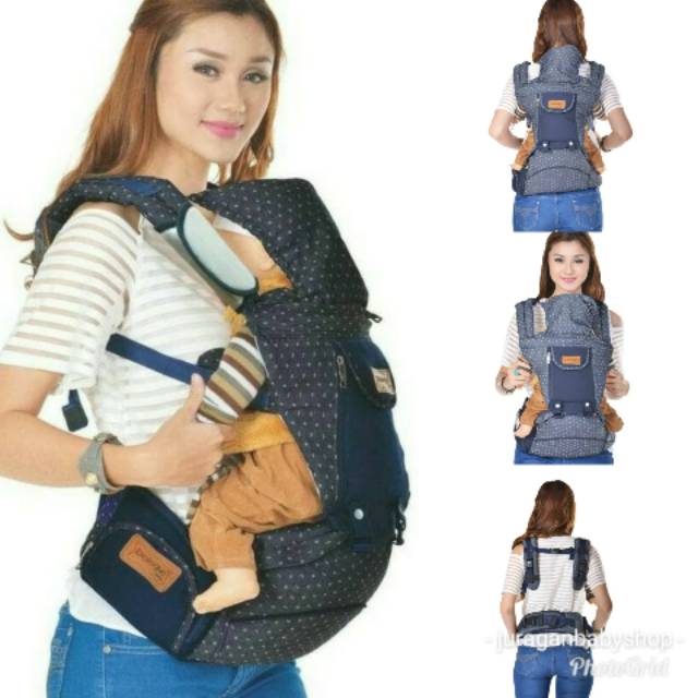 Gendongan Hipseat Denim Bintik Dialogue