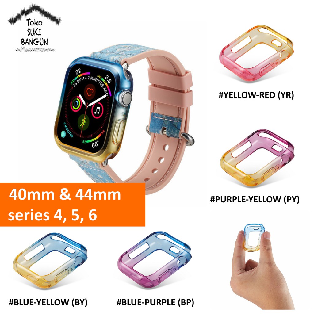 Apple Watch Case Series 6 5 4 40mm 44mm RAINBOW Colorful Rubber Silicone