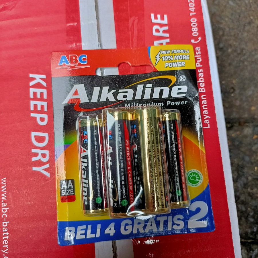 batre batterai ABC alkaline AA/A2 isi 6 pcs ORIGINAL murah berkualitas