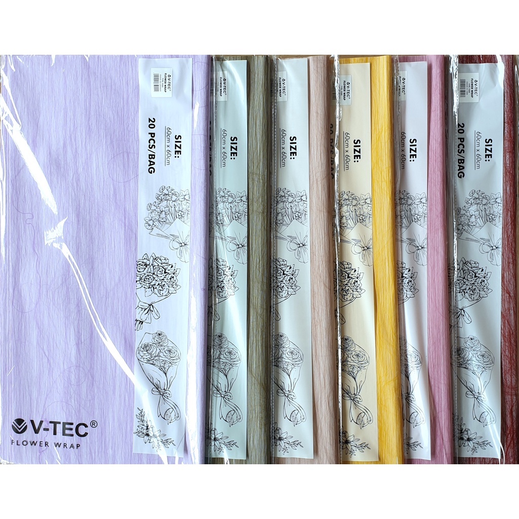 20 lembar Flower Wrapping Paper XEK Tissue Tekstur - Kertas Buket Bunga Pembungkus Bunga Korea