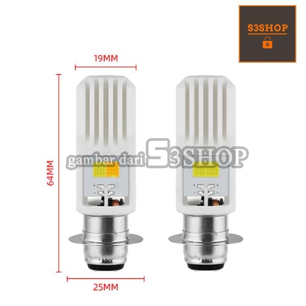 Lampu LED Motor socket H6 2 Warna Warm White Yellow Terang Jauh Pendek