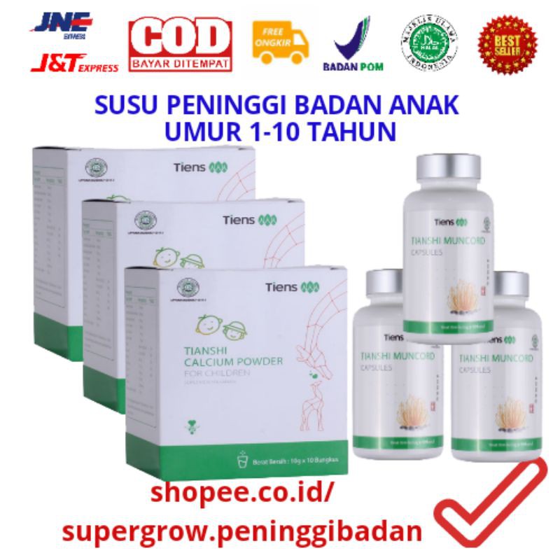 Tiens Peninggi Badan Anak - Susu Supergrow Peninggi badan anak umur 0-10 tahun - Nutrikids Anak