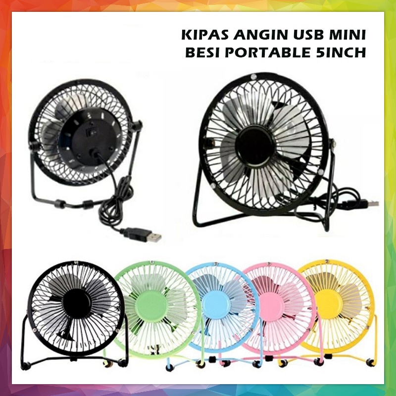 Kipas Angin Besi Kecil Portable 5 Inch USB Mini Fan 5Inch