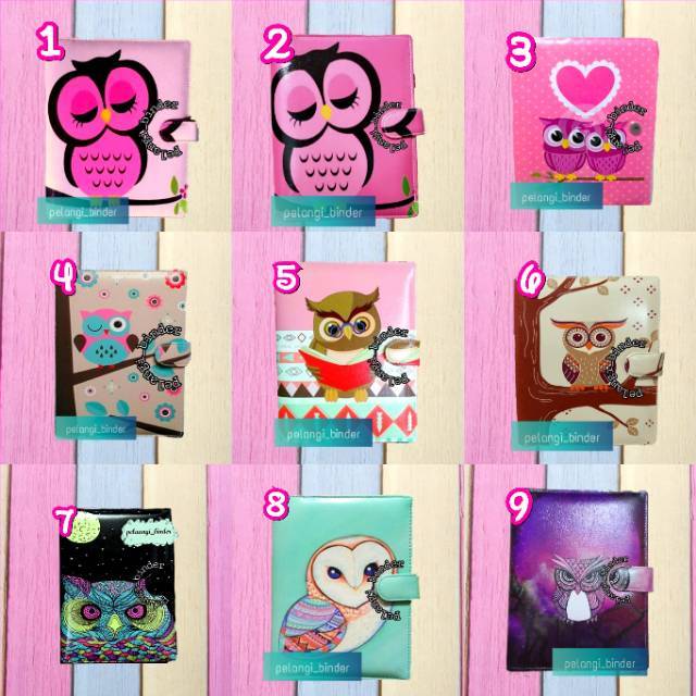 

Binder burung hantu /Binder Motif Owl ukuran A5 B5