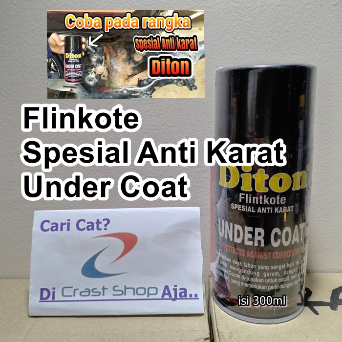 Cat Pilox Diton Spesial Anti Karat Flinkote Under coat 300cc hitam doff dop kolong motor mobil
