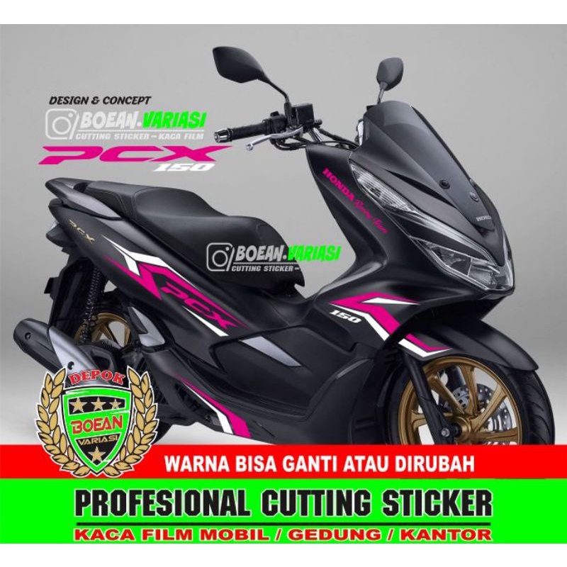 Cutting Sticker PCX 150 PCX 160 PINK BIRU MERAH HIJAU