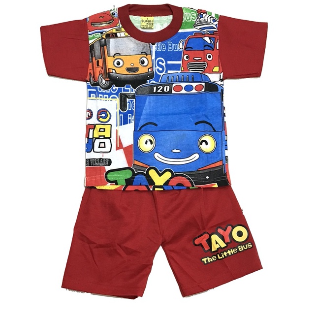 SETELAN FULLPRINT MOTIF TAYO PAKAIAN BAJU ANAK LAKI-LAKI USIA 2-10 TAHUN BAJU ANAK