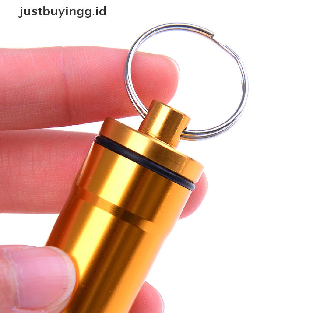 (Justbuyingg.Id) 2pcs / Set Botol Kontainer Pil / Obat Bahan Aluminum Anti Air Portabel