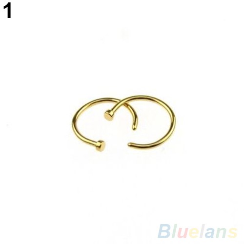 2 Pcs Perhiasan Tindik Tubuh Anting-anting Cincin Lingkaran Terbuka Stainless Steel Untuk Hidung