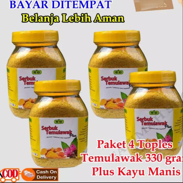 

Paket 4Toples Serbuk Temulawak RD Plus Kayu Manis 330gr