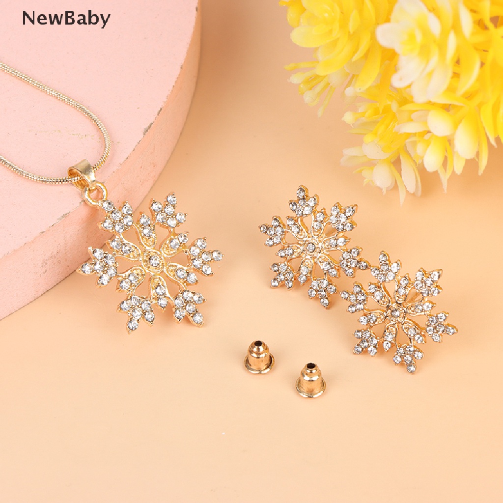 3pcs / Set Kalung Anting Desain Snowflake Untuk Hadiah Valentine