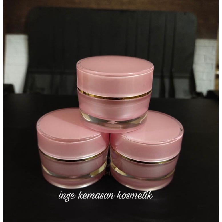 Jual Pot Krim Cream Akrilik Gram Pink List Gold Import Shopee Indonesia