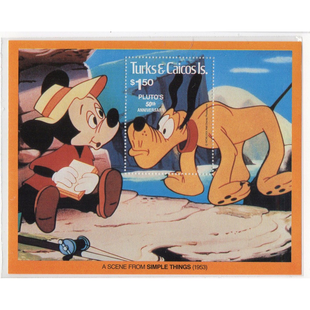 

Promo Prangko Disney Turk Caicos Island Mickey Mouse Pluto's 50th Anniv