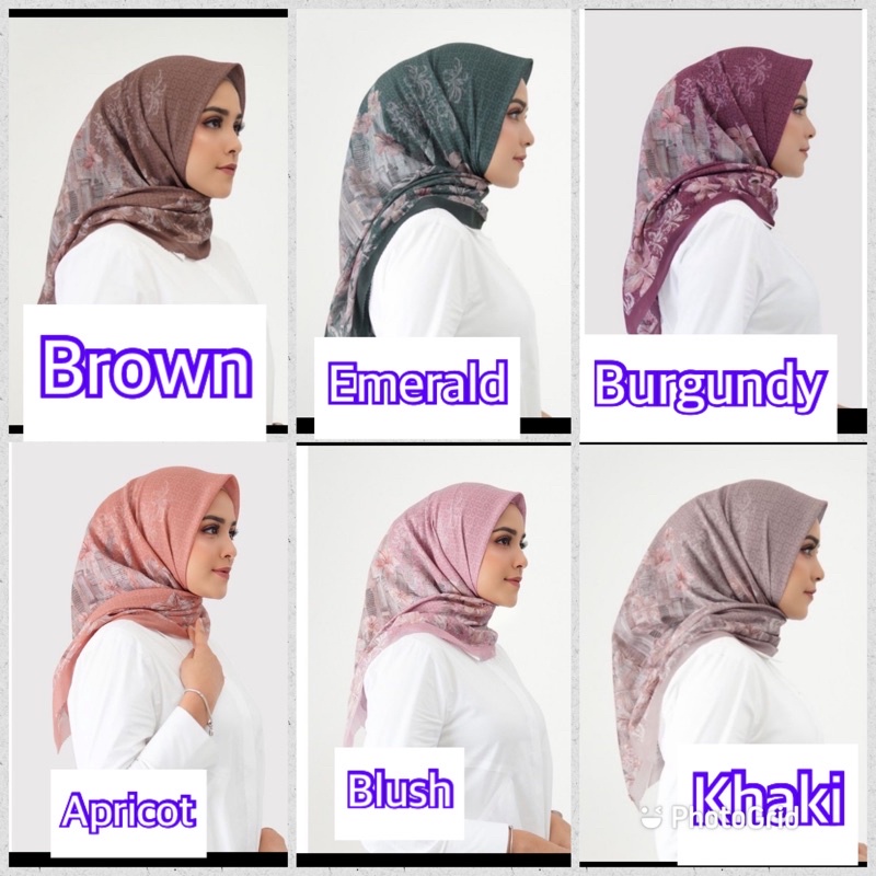 Malaya series buttonscarves benang jarum Bs bj New bukan Preloved pl khaki brown burgundy emerald bl