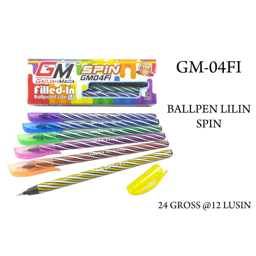 

( 1 pack) BOLPOIN GM4FI SPIN LILIN -GAJAH MADA PULPEN PEN