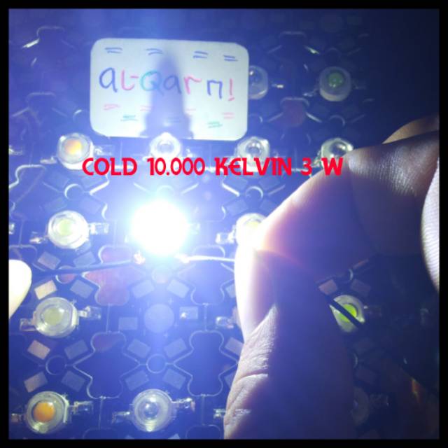 Led hpl 3 watt plus pcb 10.000kelvin cold white putih aquascape parled high power led lampu sorot