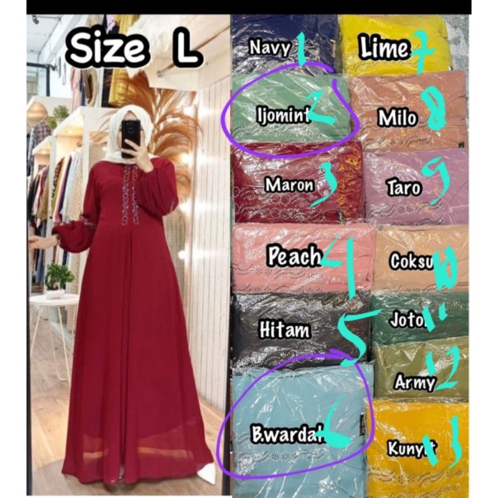 GAMIS CERUTY LENGAN BALON BY YULIA HD