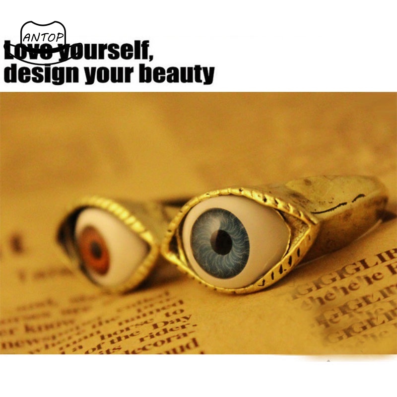 Cincin Wanita Retro Gotik Bentuk Mata Vampir Model Besar ANTOP