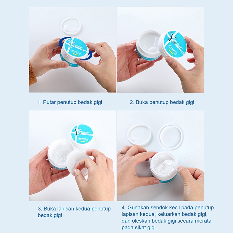 【O'RANNLE】Teeth Whitening Powder 50gr odol Pemutih Gigi Dan Karang Gigi Pen Pembersih Karang Gigi Memutihkan Gigi Perawatan Diri Teeth Whitening Powder Bubuk Serbuk Pemutih Gigi Permanen