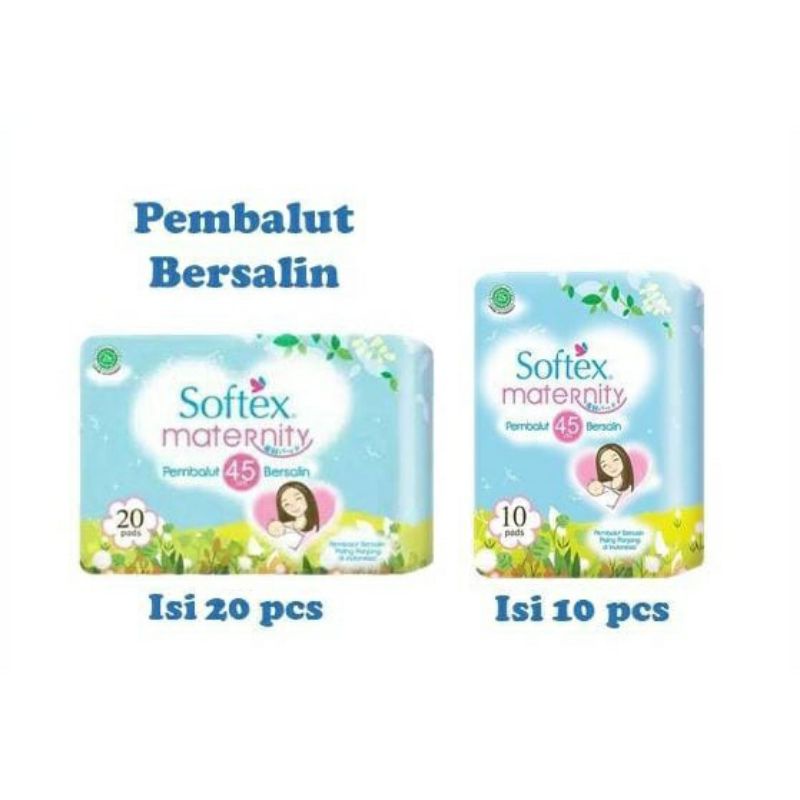 Softex Maternity/ Pembalut Bersalin 45cm isi 10pads/ 20pads