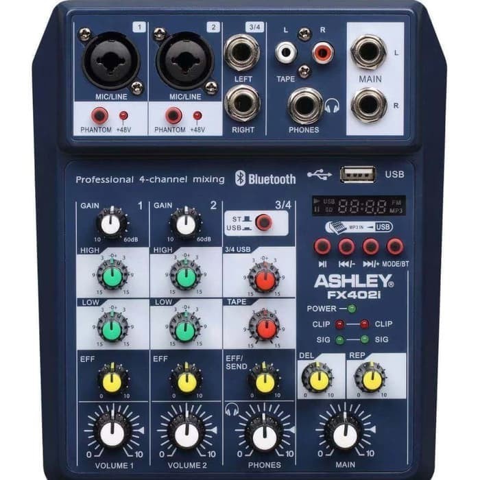 Mixer Ashley 4Channel Efek Delay Usb Mp3 Power Bagus Modern Fx402I