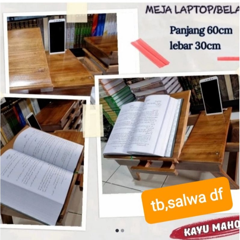 meja laptop/meja belajar kayu mahoni original