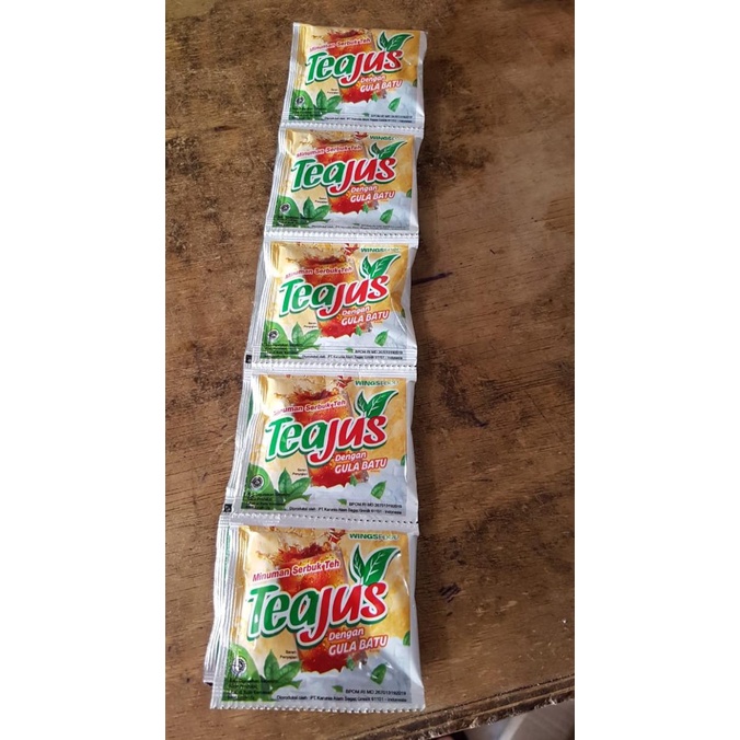 

Big Sale TeaJus Rasa Gula Batu 1 renceng isi 10 sachet/ Teh tea jus manis bubuk Diskon