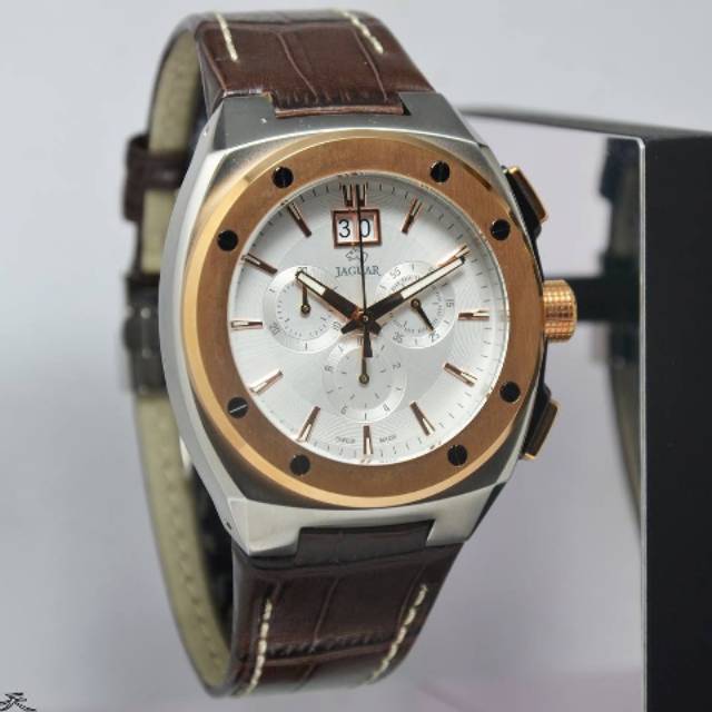 Jam Tangan Pria Jaguar J625/E Silver Leathet Kulit Original Swiss Made