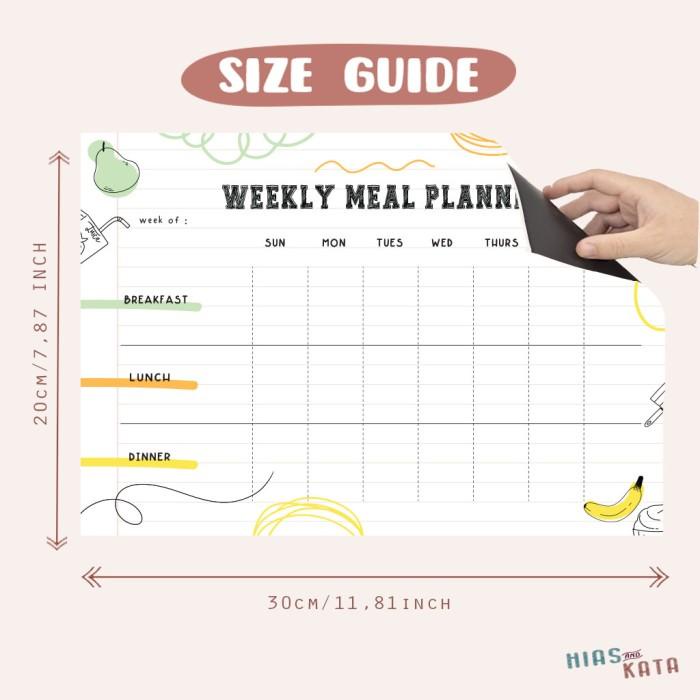 

magnetic meal planner fruits magnet kulkas (free spidol wipe & clean)