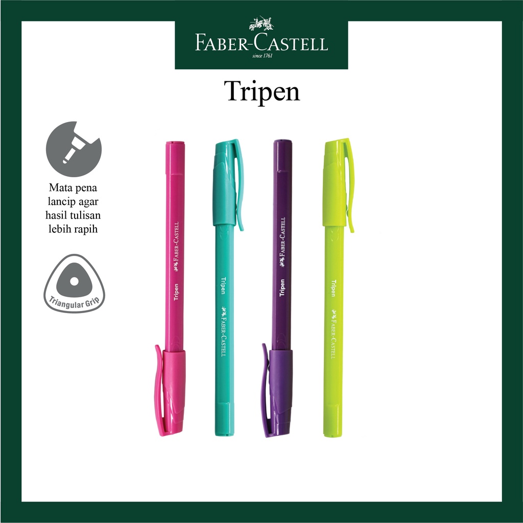 

Pulpen Tripen Faber Castell / Mix Barrel Pouch isi 4 Pcs