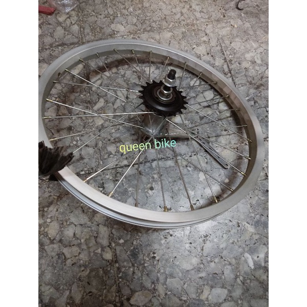 rim velg veleg peleg peleng roda alloy almini sepeda 18 mini bmx ukuran 18x1.75/2.125 komplit siap pakai