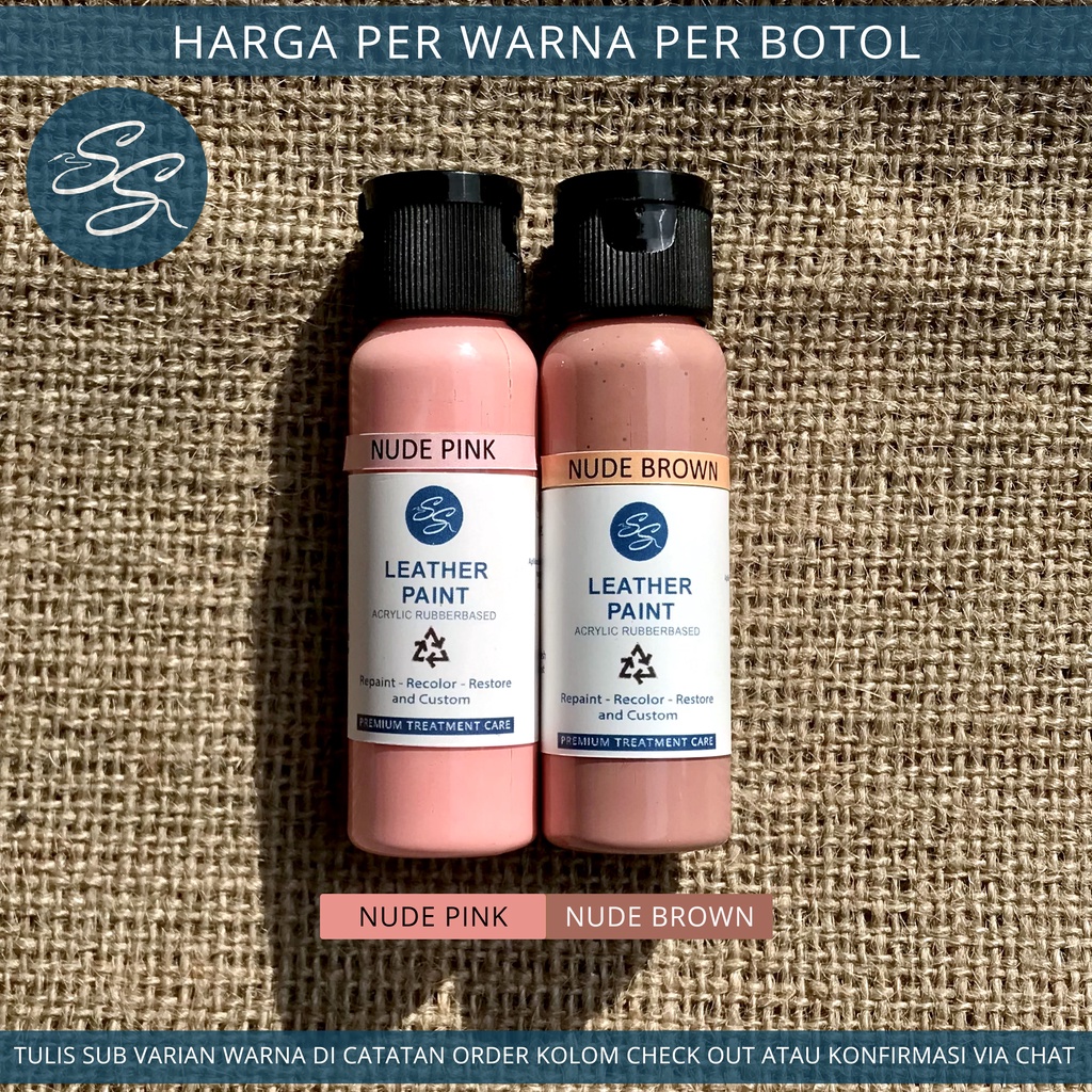 Cat Sepatu Kulit SS Leather Paint - Acrylic Rubber Cat Midsole, Rubber, Boost - Cat Tas Jaket Kulit-Nude Pink/Brown