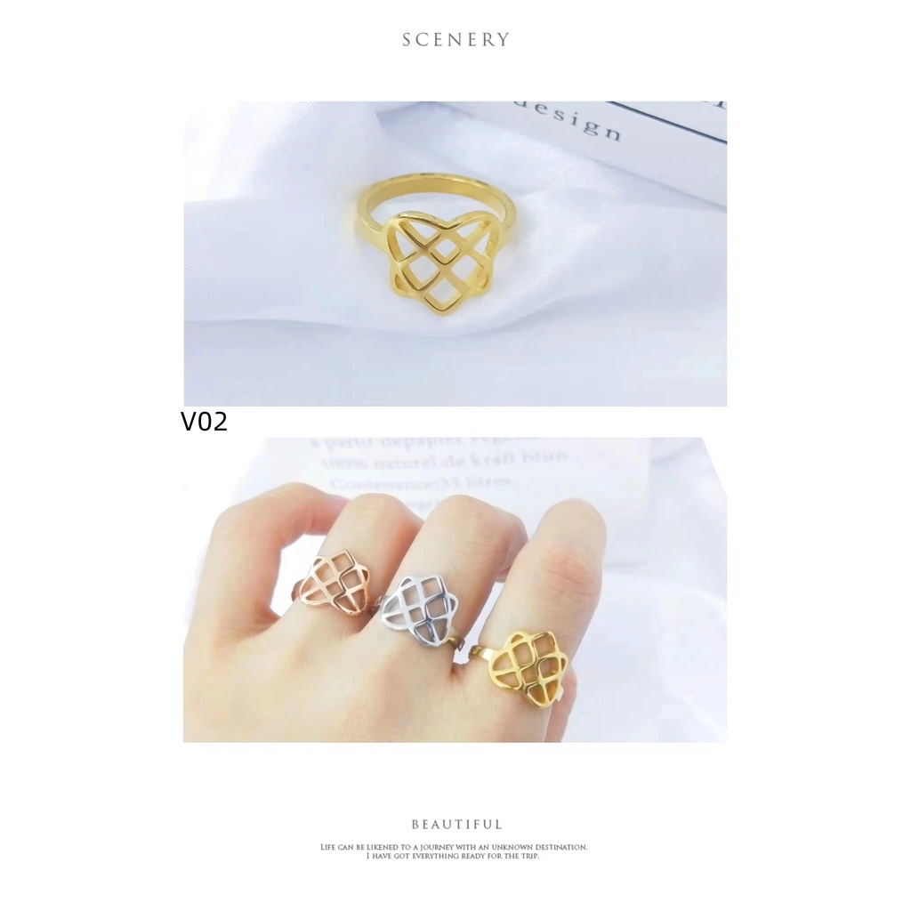 Cincin Titanium Permata Perhiasan Fashion V01-03