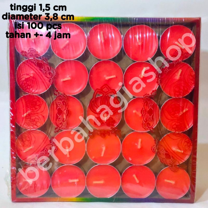 100 pcs Tea light Red / Tealight / Tea lite candle / lilin merah