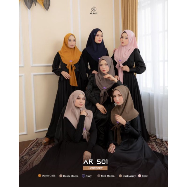 Hijab Arrafi Kode AR 501 | Jilbab Kerudung Hoodie Pet Antem Arrafi