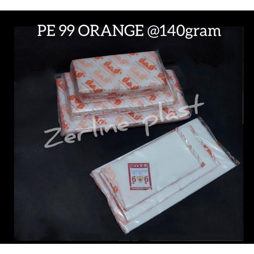 Plastik PE 99 ORANGE (plastik es, air, serbaguna) @±140gram