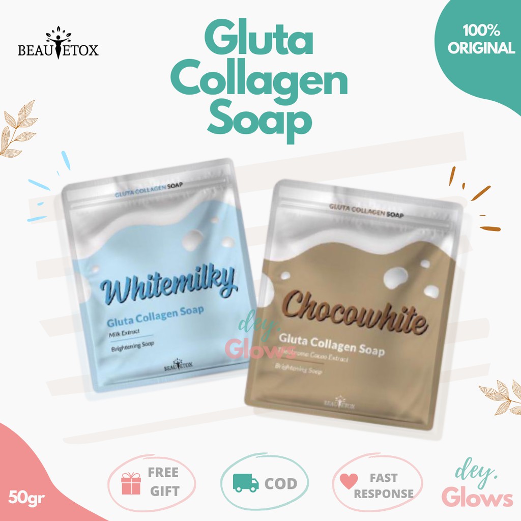 GLUTA COLLAGEN SOAP WHITEMILKY CHOCOWHITE BEAUTETOX PEMUTIH BADAN PERMANEN NATURAL BPOM [READY STOK]