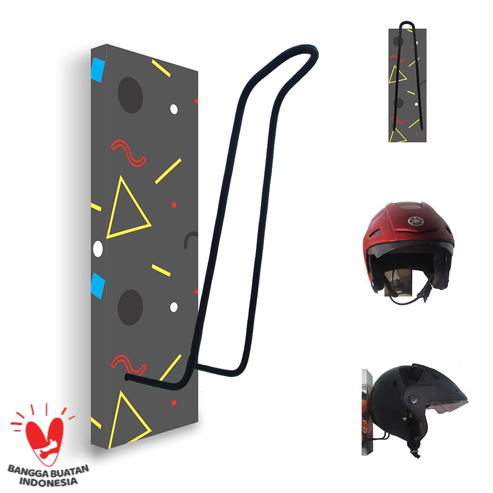 GANTUNGAN HELM - TEMPAT HELM - RAK HELM MOTOR - ABSTRACT GEOMETRIC 114